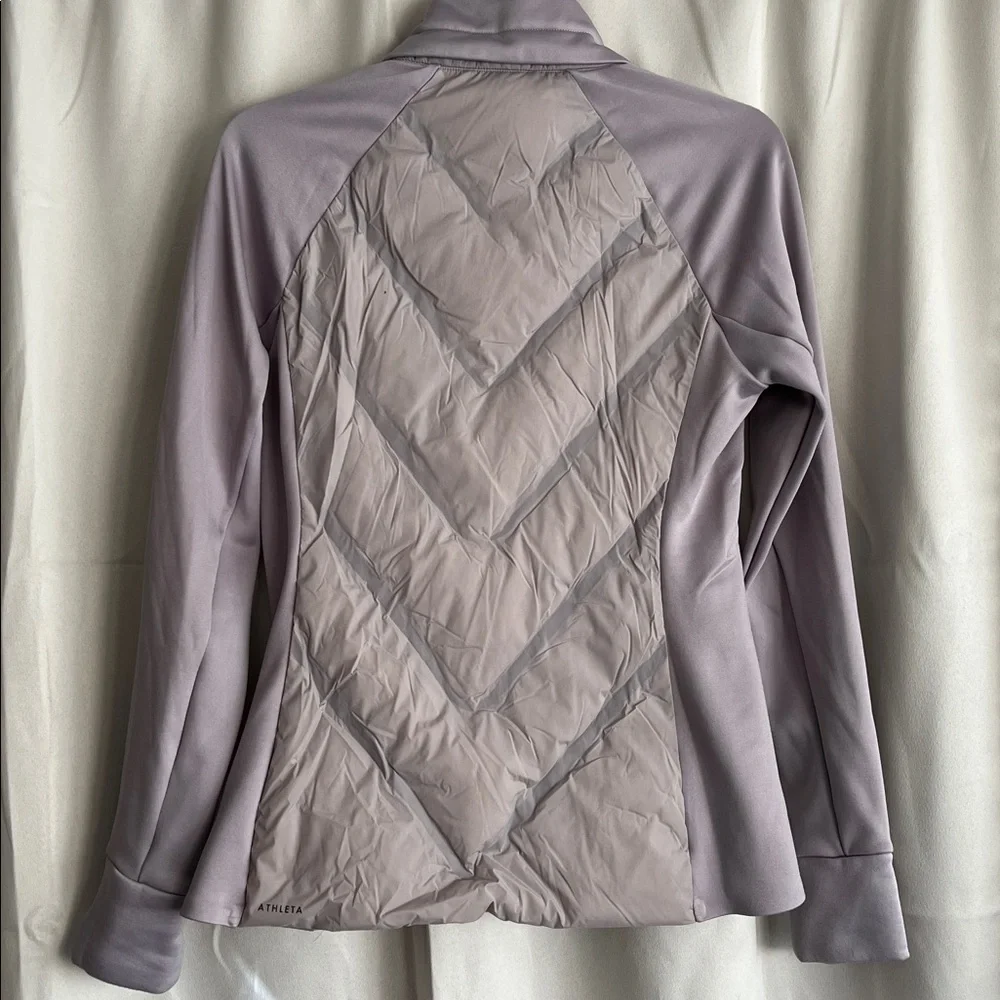 Athleta Puffer Full Zip‎ Jacket No Hood Lavender Gray Size XXS